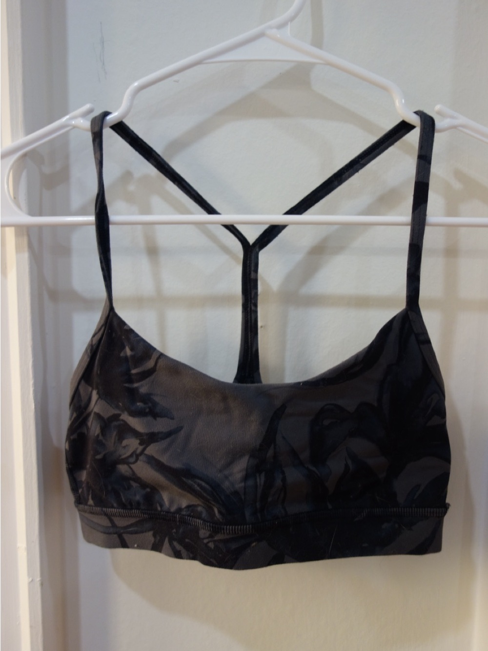 lululemon athletica Black Floral Mesh Sports Bra